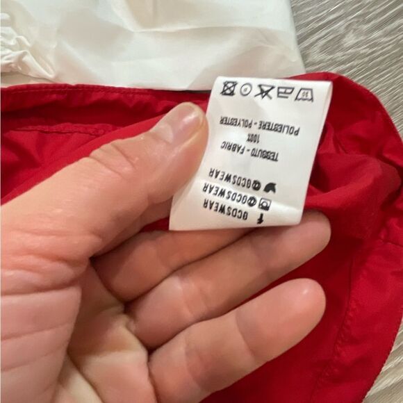 GCDC White and Red Hodded Anorac Lightweight Half Can be removed Mens XS - Picture 8 of 9